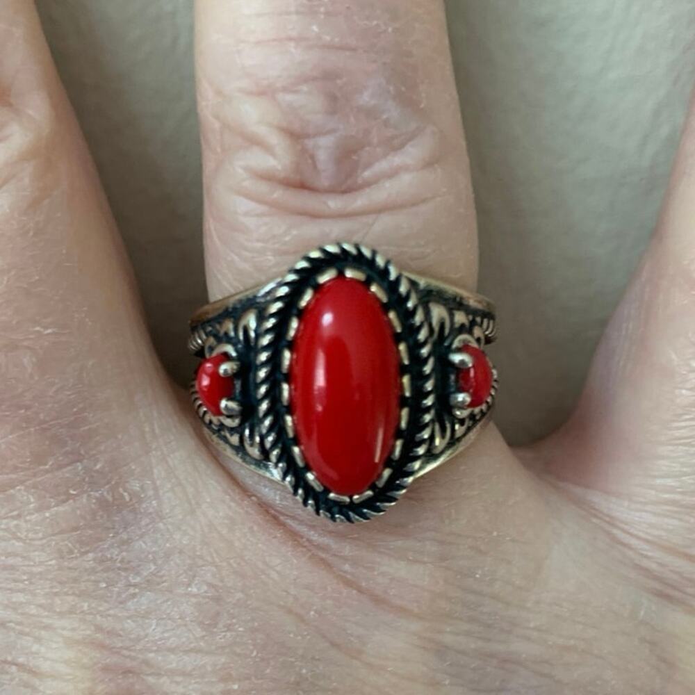 Carolyn Pollack Design Sterling Silver Relios Three Stone Ring Sz 9 Southwest - Picture 4 of 7